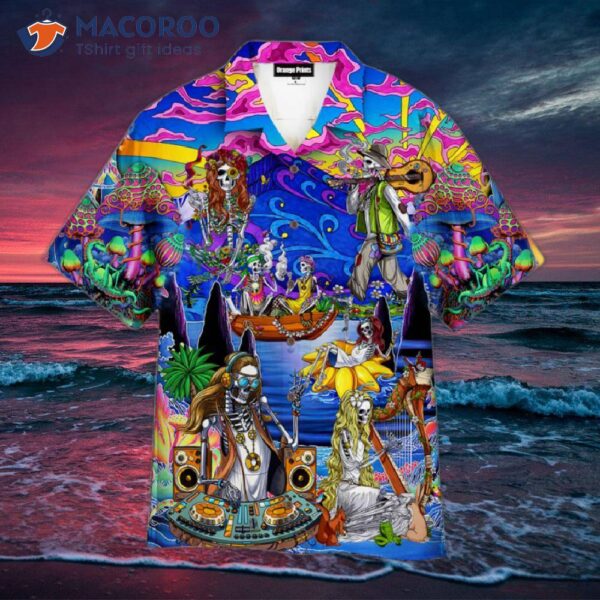 Hippie Skull Peace Life Hawaiian Shirts