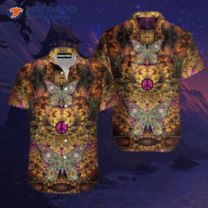 Hippie-style Hawaiian Butterfly Shirts
