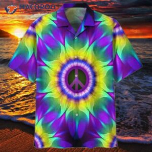 Hippie-style Purple Hawaiian Shirts With Colorful Flowers