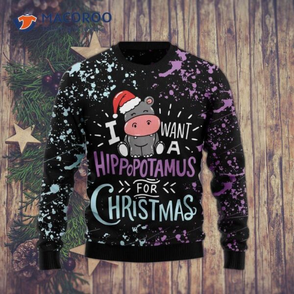 Hippo Ugly Christmas Sweater