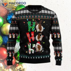 Ho Ho, Guinea Pig Ugly Christmas Sweater.