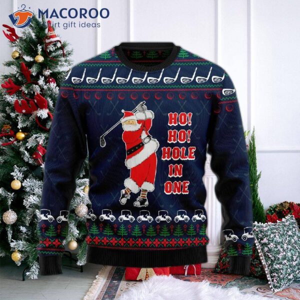 Ho-ho Hole-in-one Ugly Christmas Sweater