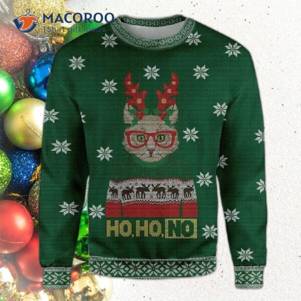 Ho-ho-no Cat Ugly Christmas Sweater