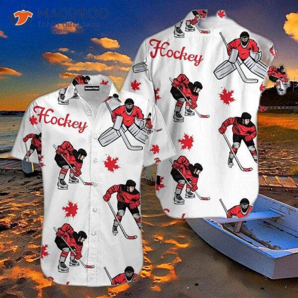 Hockey Players Wearing White Hawaiian Shirts