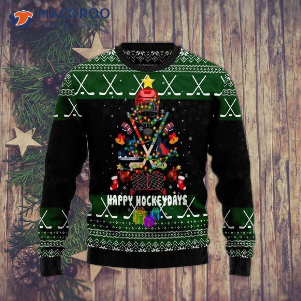 Hockey-themed Ugly Christmas Sweater