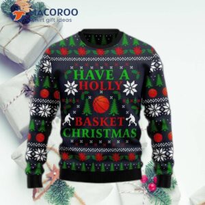 Holly Basket Basketball Ugly Christmas Sweater