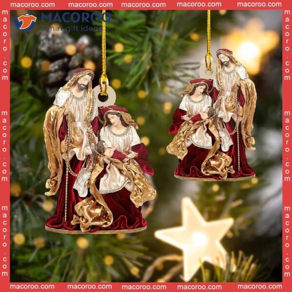 Holy Family On-base Custom-shaped Christmas Acrylic Ornament