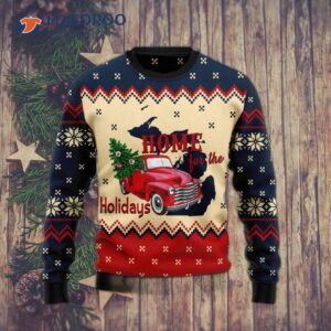 Home For The Holidays Michigan Ugly Christmas Sweater
