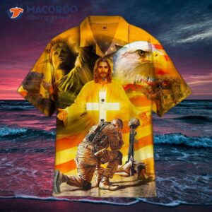 “honor The Fallen, Eagle, And Statue Of Liberty, Jesus Christ In Hawaiian Shirts.”
