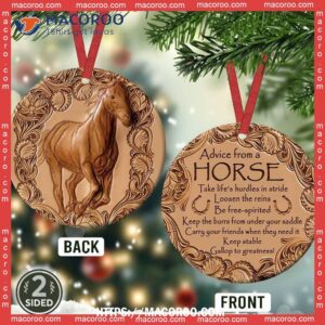 horse advice be free circle ceramic ornament horse christmas ornaments 0