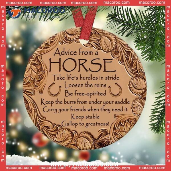 Horse Advice Be Free Circle Ceramic Ornament, Horse Christmas Ornaments