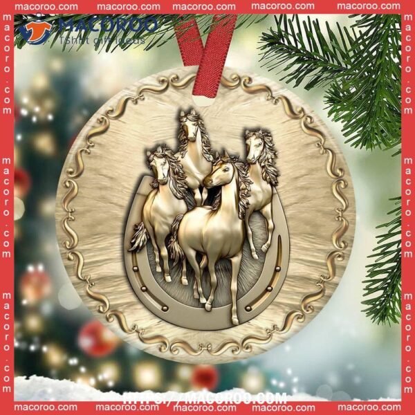 Horse Advice Bronze Style Circle Ceramic Ornament, Horse Christmas Ornaments