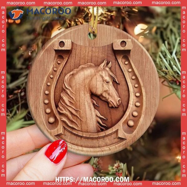 Horse Advice Keep Stable Circle Ceramic Ornament, Custom Horse Ornaments