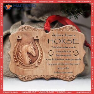 Horse Advice Keep Stable Metal Ornament, Personalized Horse Ornaments