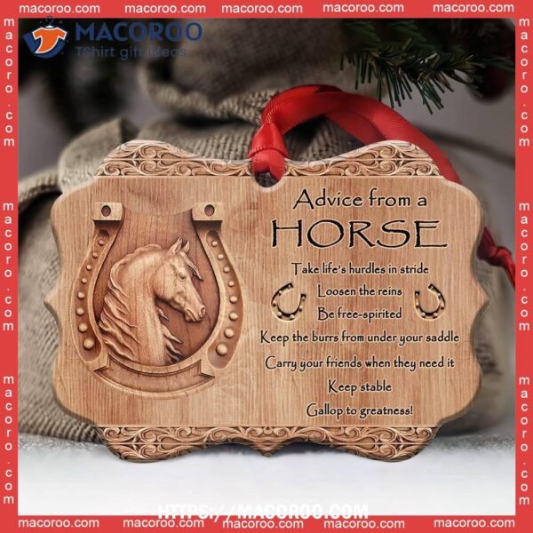 Horse Advice Keep Stable Metal Ornament, Personalized Horse Ornaments