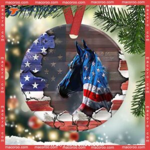 horse american flag style circle ceramic ornament horse ornaments for christmas tree 1