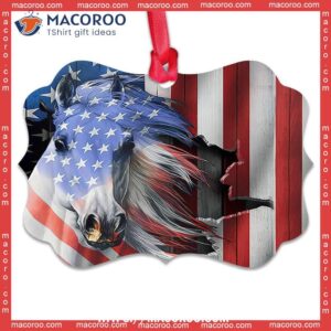 horse american patriot so cool metal ornament dala horse ornament 0