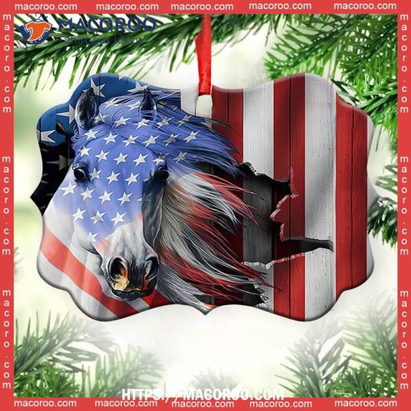 Horse American Patriot So Cool Metal Ornament, Dala Horse Ornament