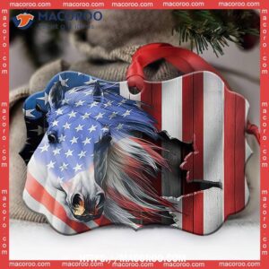 horse american patriot so cool metal ornament dala horse ornament 2