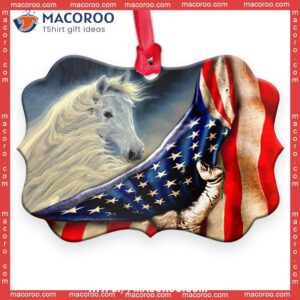 horse american patriot style metal ornament rocking horse ornament 0