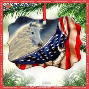 horse american patriot style metal ornament rocking horse ornament 1