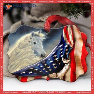 horse american patriot style metal ornament rocking horse ornament 2