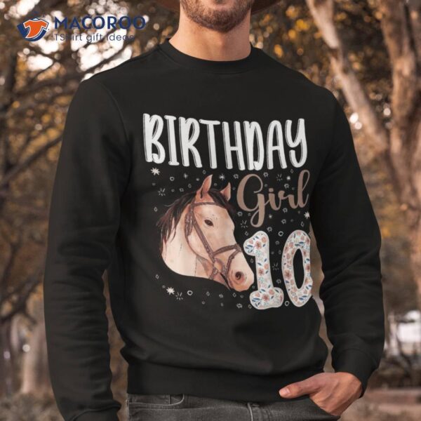 Horse Animal Lovers 10th Birthday Girl B-day 10 Year Old Shirt