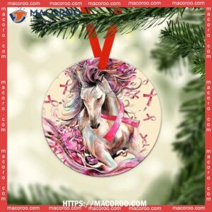 horse breast cancer lover circle ceramic ornament horse ornaments for christmas tree 1