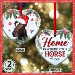 horse christmas home is where your heart ceramic ornament custom horse ornaments 1
