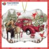 Horse Christmas Red Style Metal Ornament, Ceramic Horse Ornaments