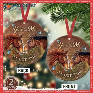 horse couple you and me butterfly circle ceramic ornament ceramic horse ornaments 1