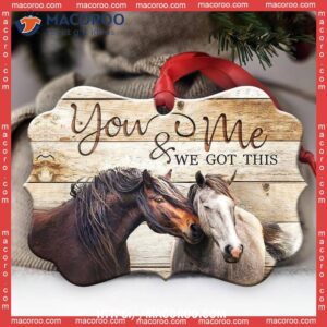 Horse Couple You And Me Metal Ornament, Custom Horse Ornaments