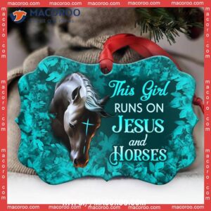 horse faith girl run on jesus metal ornament horse christmas ornaments 0