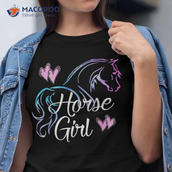 Horse Girl Shirt Love Horses Riding Rider Kids Gift