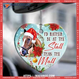 horse i d rather be at the stall than mall heart ceramic ornament horse christmas ornaments 3