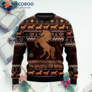 Horse In Snow Ugly Christmas Sweater