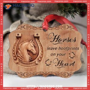 horse leave hoofprint on your heart metal ornament horse ornaments for christmas tree 2