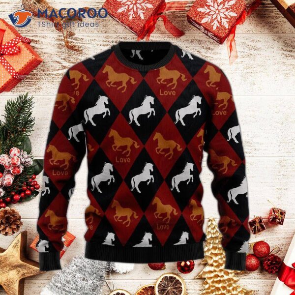 Horse Love Ugly Christmas Sweater