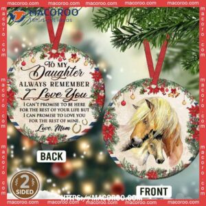 horse lover to my daughter circle ceramic ornament dala horse ornament 0