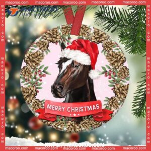 horse merry christmas lover circle ceramic ornament rocking horse ornament 0