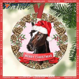 horse merry christmas lover circle ceramic ornament rocking horse ornament 2