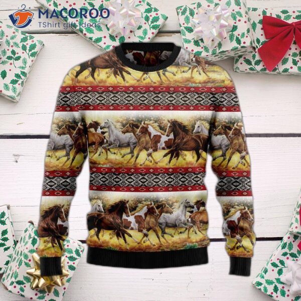 Horse Native American Ugly Christmas Sweater