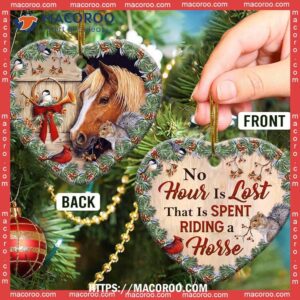 horse no hour is lost that spent riding a heart ceramic ornament rocking horse ornament 1