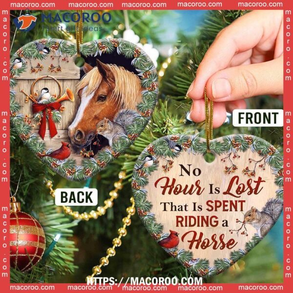 Horse No Hour Is Lost That Spent Riding A Heart Ceramic Ornament, Rocking Horse Ornament