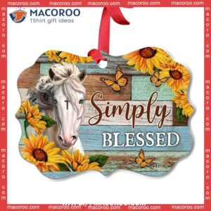 Horse Simply Blessed Lover Metal Ornament, Personalized Horse Ornaments