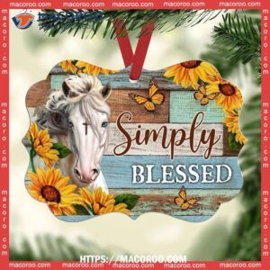 Horse Simply Blessed Lover Metal Ornament, Personalized Horse Ornaments