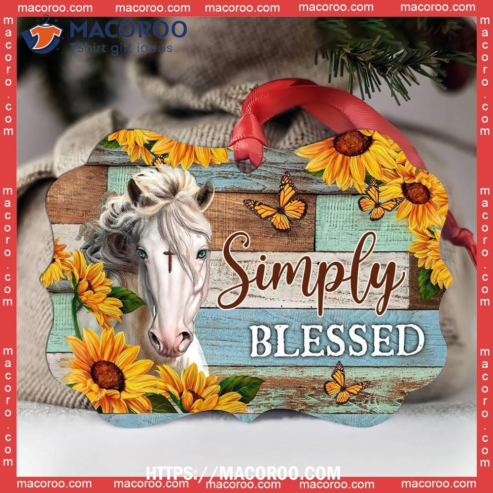 Horse Simply Blessed Lover Metal Ornament, Personalized Horse Ornaments 6 Horse Simply Blessed Lover Metal Ornament, Personalized Horse Ornaments