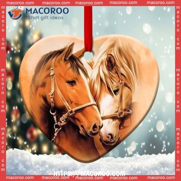 Horse So Basic Cool Heart Ceramic Ornament, White Horse Ornament