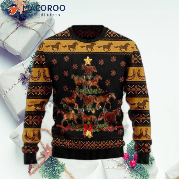 Horse-themed Ugly Christmas Sweater