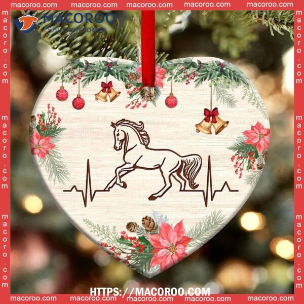 Horse This Is How My Heart Beats Ceramic Ornament, Horse Christmas Ornaments